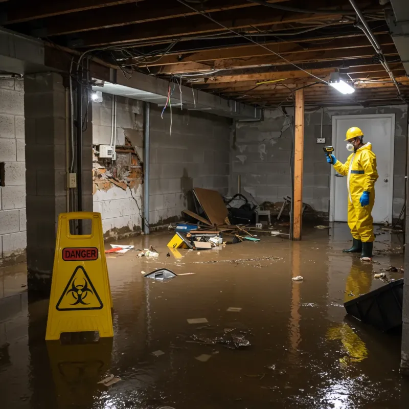 Flooded Basement Electrical Hazard in Ravenswood, WV Property