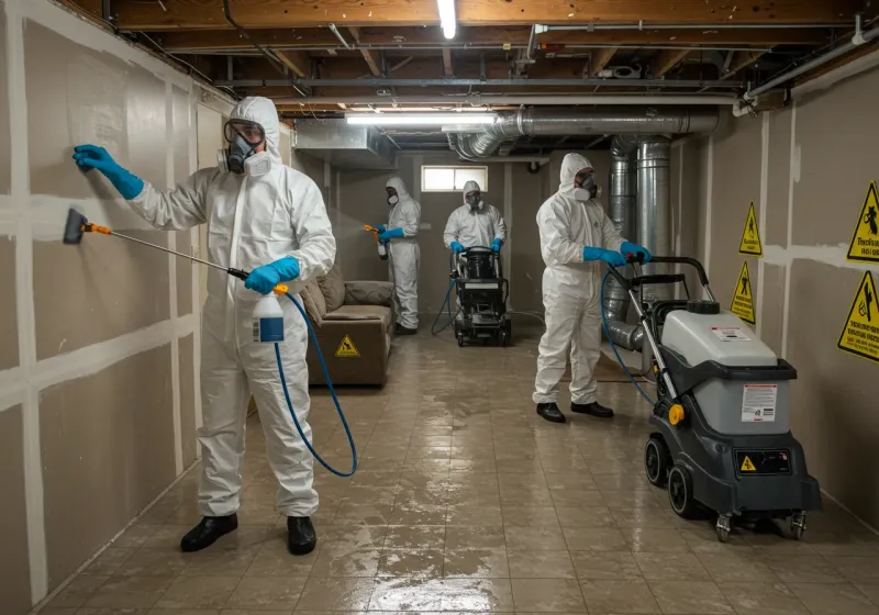 Basement Moisture Removal and Structural Drying process in Ravenswood, WV